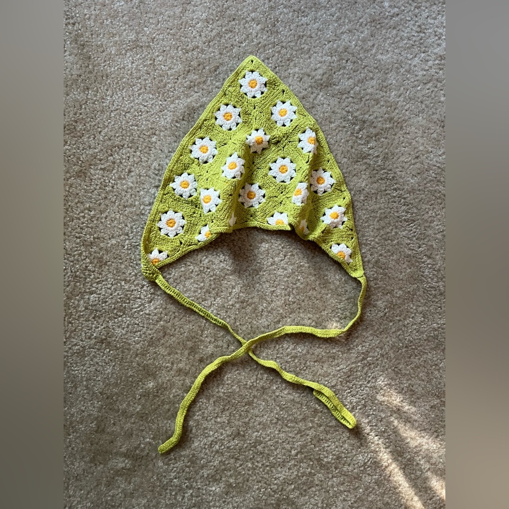 Green Floral Knit Headband